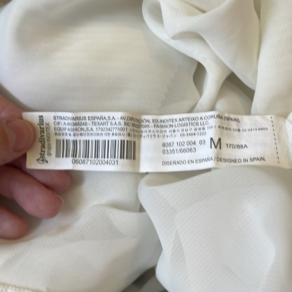 Stradivarius White Long Sleeve Layered Pleated Top - Picture 6 of 6